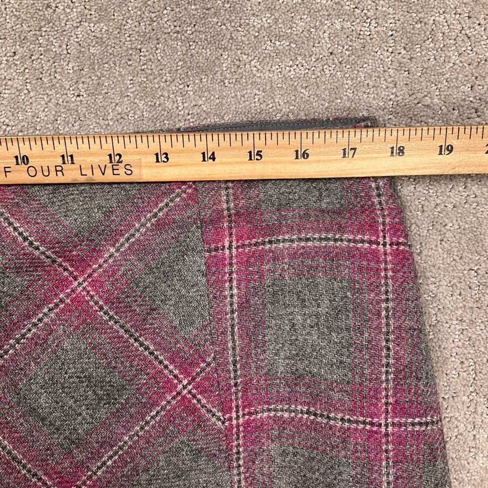 Talbots Skirt Suit Womens 16 Gray‎ Magenta Pink Plaid Heritage Office Tweed VTG - Picture 13 of 16